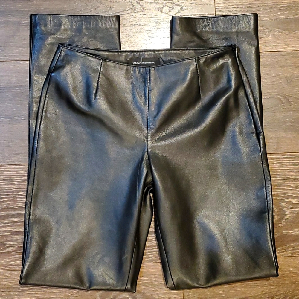 ❤MODA INTERNATIONAL 100% LEATHER SLIM FIT PANTS